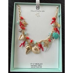 House of Harlow NEW Natural Shell 17" Necklace in Gift Box